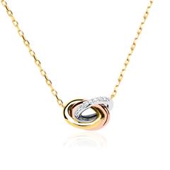 🦚 Kette mit Anhänger tricolor aus 14K Gold mit Diamanten Unkategorisiert online kaufen