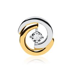 🦚 Kreisanhänger aus 585er Gold bicolor mit Diamant Unkategorisiert online kaufen