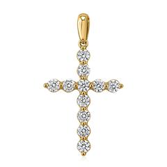 🦚 Lab grown Diamantanhänger Kreuz aus Gelbgold für Damen Unkategorisiert online kaufen