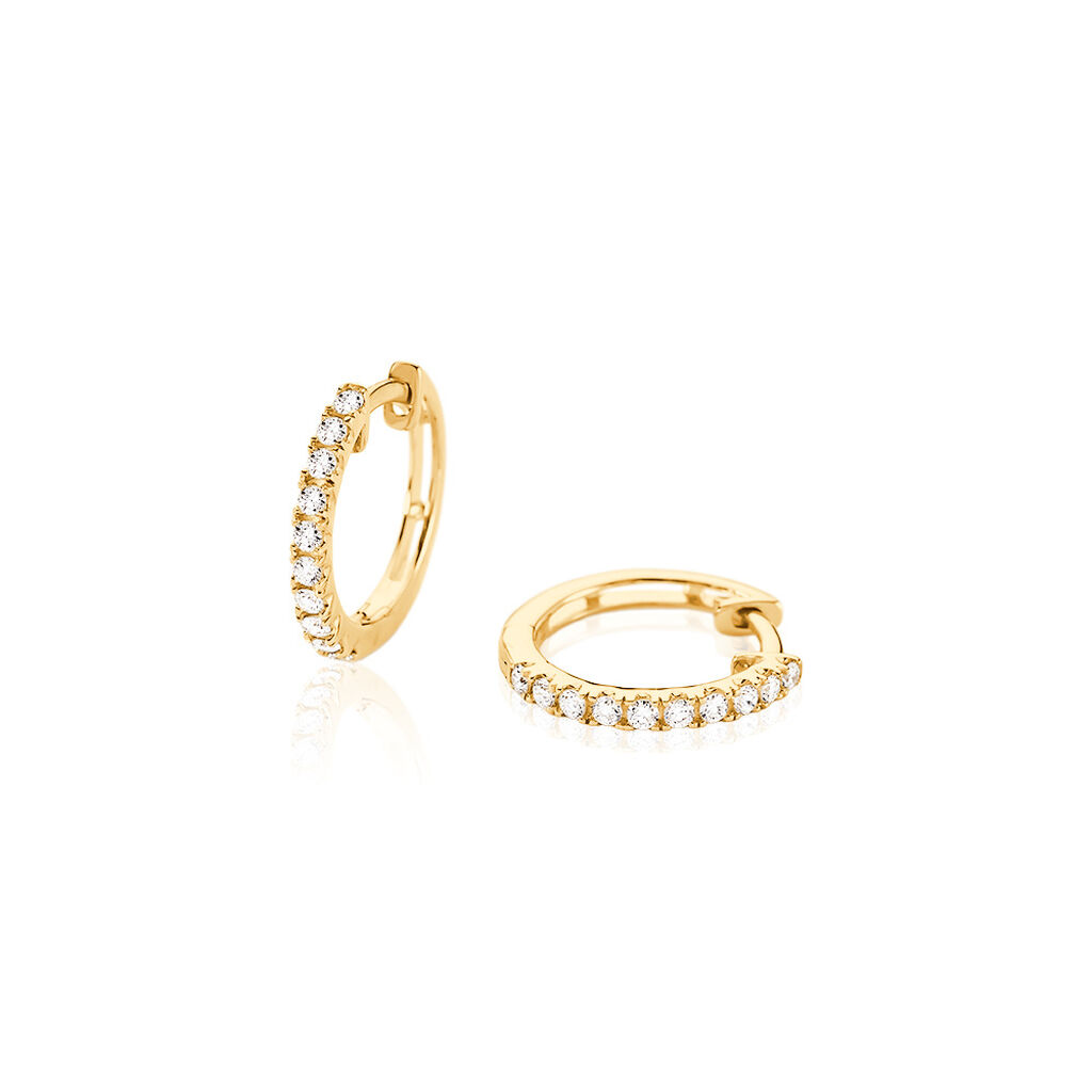 🦚 MERCY Damen Creolen Gold 585 (14 Karat) Synthetischer Diamant Weiß 0,23 ct, Creolen mit Stein Unkategorisiert online kaufen