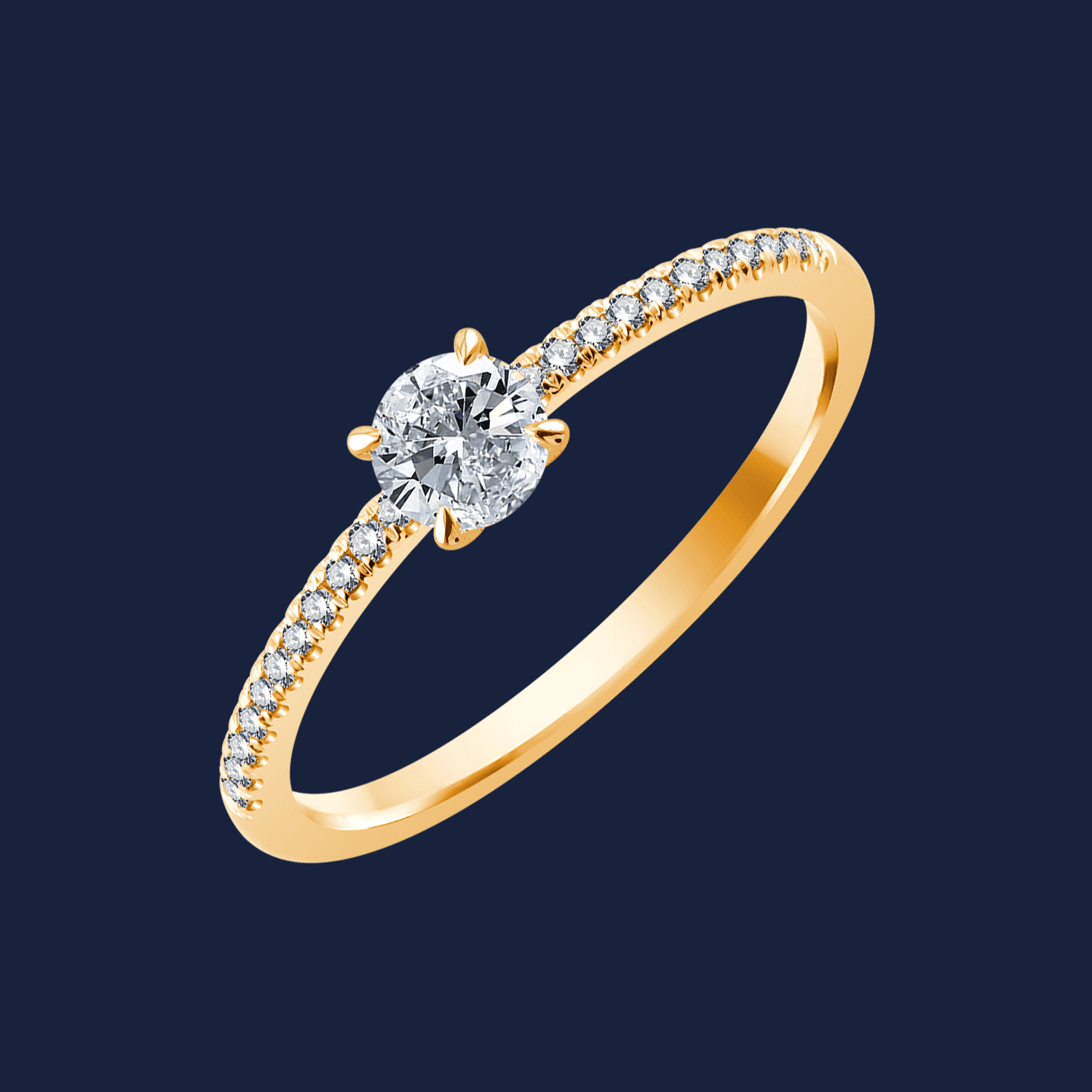 🦚 Micro Round Hava Ring - 14k Gelbgold / 0.30ct natürlicher Diamant in SI H+ von Pukka Berlin Unkategorisiert online kaufen