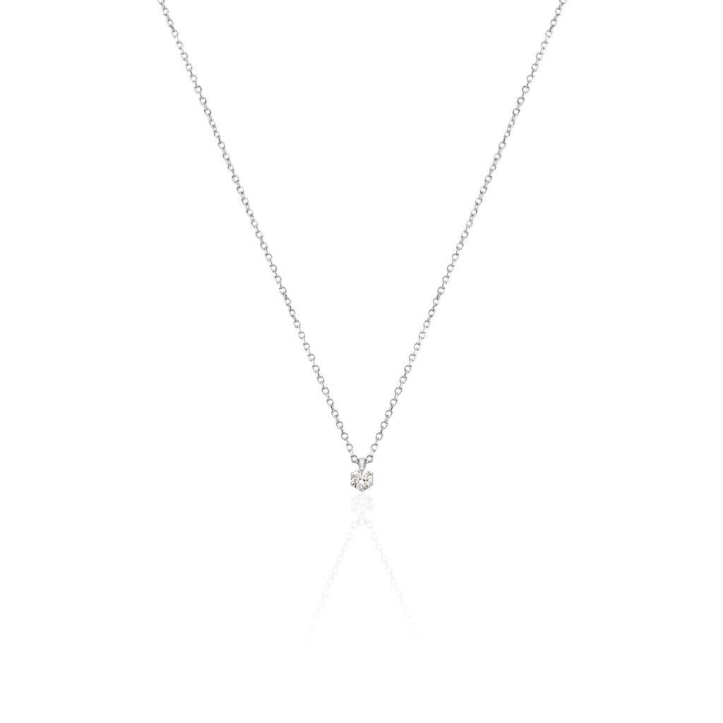 🦚 MONOPOLI Damen Collier Weißgold 585 (14 Karat) Diamant Weiß 0,11 ct, Collier mit Stein Unkategorisiert online kaufen 🦚 MONOPOLI Damen Collier Weißgold 585 (14 Karat) Diamant Weiß 0,11 ct, Collier mit Stein Unkategorisiert online kaufen