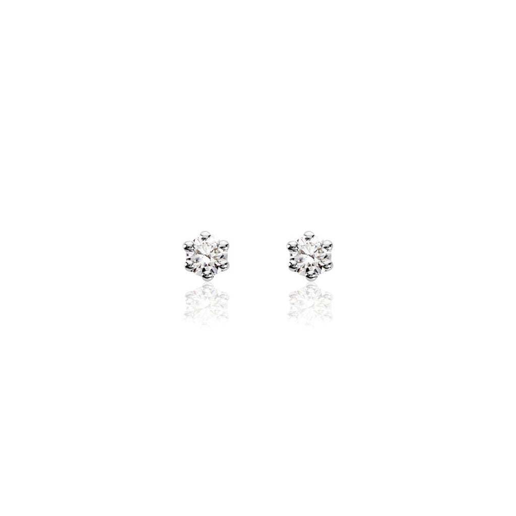 🦚 MONOPOLI Damen Ohrstecker Weißgold 585 (14 Karat) Diamant Weiß 0,11 ct, Ohrstecker mit Stein Unkategorisiert online kaufen