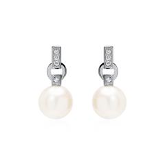 🦚 Perlen Ohrstecker aus 14K Weißgold mit Diamanten Unkategorisiert online kaufen