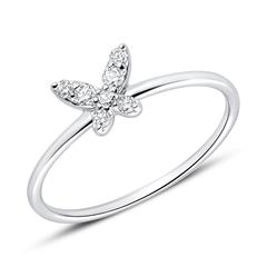 🦚 Ring Schmetterling aus 585er Weißgold mit Diamanten Unkategorisiert online kaufen
