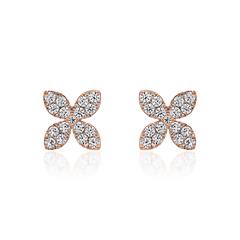 🦚 Roségold Ohrstecker Blüte mit Diamanten Unkategorisiert online kaufen