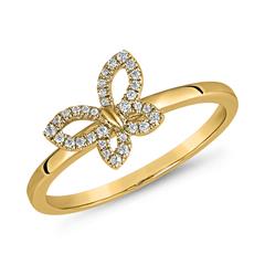 🦚 Schmetterling Ring aus Gelbgold mit Brillanten Unkategorisiert online kaufen