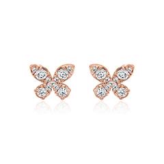 🦚 Schmetterlings-Ohrstecker aus Roségold mit Brillanten Unkategorisiert online kaufen