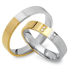 🦚 Trauringe 333er Gelb- Weissgold 4 Brillanten Unkategorisiert online kaufen