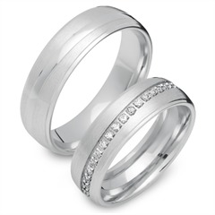 🦚 Trauringe 750er Weissgold 33 Diamanten