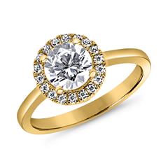 🦚 Verlobungsring Halo mit lab grown Diamanten, Gelbgold Unkategorisiert online kaufen