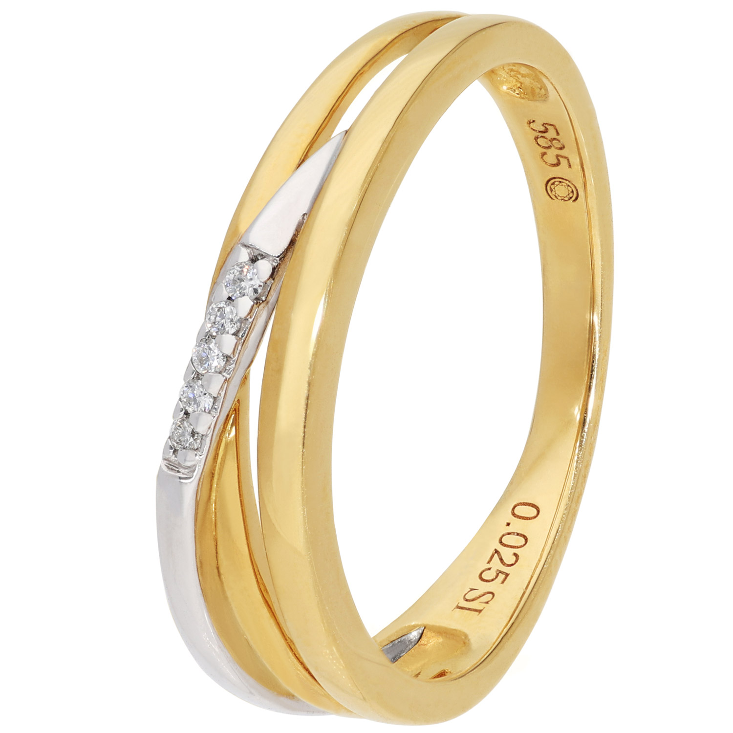 GLIZZ GL1673 Diamant-Damenring Gold 585/14K Zweifarbiger Brillantring Unkategorisiert online kaufen