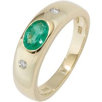 JOBO Diamantring, 585 Gold mit Smaragd und 2 Diamanten gelb|goldfarben Unkategorisiert Produktbild