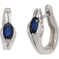 JOBO Paar Creolen, 375 Weißgold mit Safir und Diamant silberfarben Unkategorisiert online kaufen JOBO Paar Creolen, 375 Weißgold mit Safir und Diamant silberfarben Unkategorisiert online kaufen