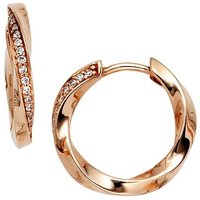 JOBO Paar Creolen, 585 Roségold mit 30 Diamanten goldfarben Unkategorisiert online kaufen
