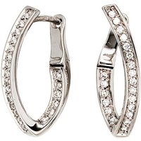 JOBO Paar Creolen, 585 Weißgold mit 42 Diamanten silberfarben Unkategorisiert online kaufen JOBO Paar Creolen, 585 Weißgold mit 42 Diamanten silberfarben Unkategorisiert online kaufen