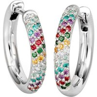 JOBO Paar Creolen, 585 Weißgold mit 74 bunten Diamanten silberfarben Unkategorisiert online kaufen JOBO Paar Creolen, 585 Weißgold mit 74 bunten Diamanten silberfarben Unkategorisiert online kaufen