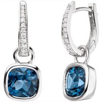 JOBO Paar Creolen, 585 Weißgold mit Blautopas und 20 Diamanten silberfarben Unkategorisiert online kaufen JOBO Paar Creolen, 585 Weißgold mit Blautopas und 20 Diamanten silberfarben Unkategorisiert online kaufen
