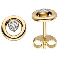 JOBO Paar Ohrstecker, 585 Gold mit 2 Diamanten gelb|goldfarben Unkategorisiert online kaufen