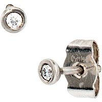 JOBO Paar Ohrstecker, rund 950 Platin mit 2 Diamanten silberfarben Unkategorisiert online kaufen