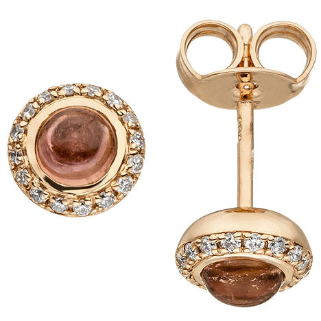 Ohrstecker 585 Gold Rotgold 2 Turmalin Cabochons 32 Diamanten Brillanten Unkategorisiert online kaufen