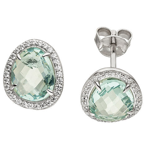 Ohrstecker 925 Sterling Silber 2 Glassteine hellblau blau 58 Zirkonia Ohrringe Unkategorisiert online kaufen