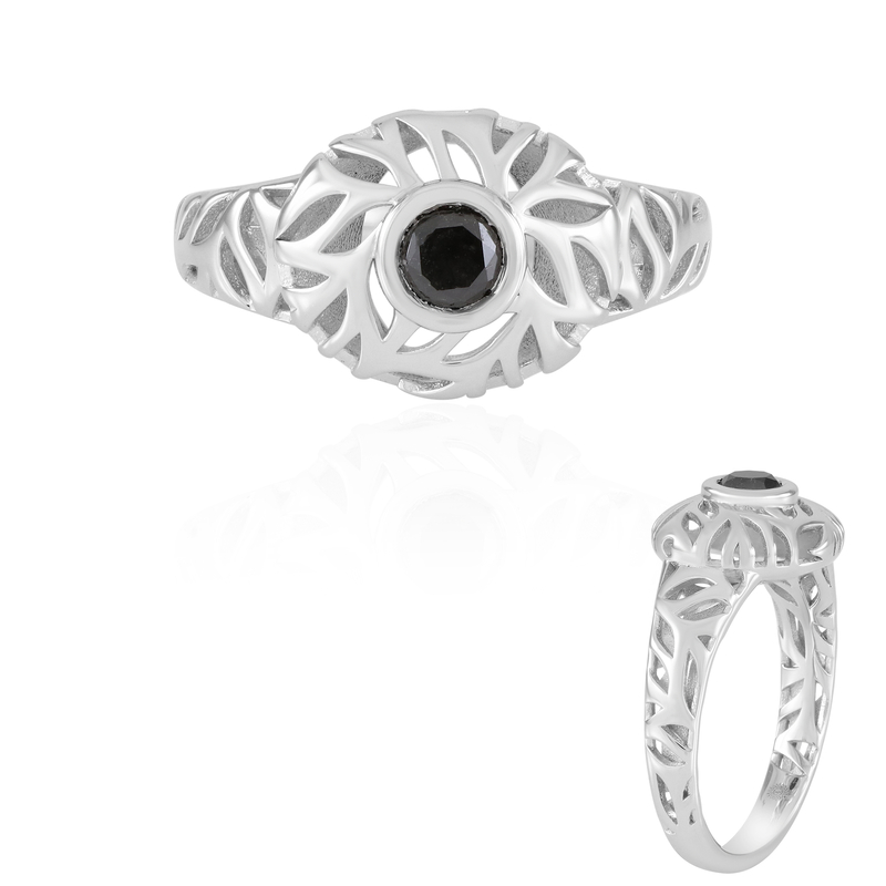 Schwarzer Brillant-Silberring (Ornaments by de Melo) Unkategorisiert online kaufen Schwarzer Brillant-Silberring (Ornaments by de Melo) Unkategorisiert online kaufen